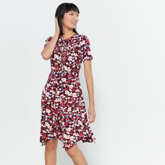 Tommy Hilfiger Burgundy Brookshire Floral Dress - Picture 2 of 3